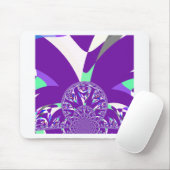 Retro Blue Cyan Kaleidoskop Art Print Mousepad (Mit Mouse)