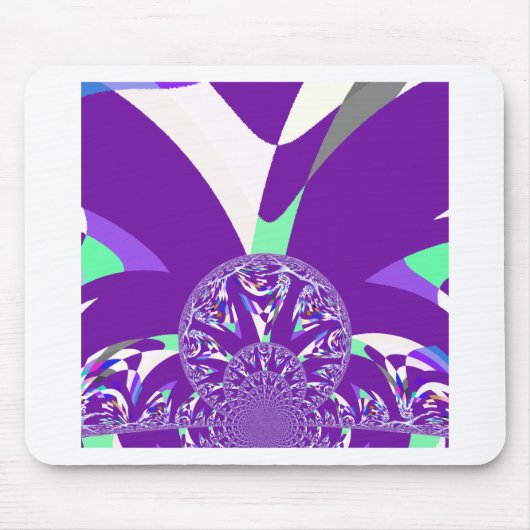Retro Blue Cyan Kaleidoskop Art Print Mousepad (Vorne)