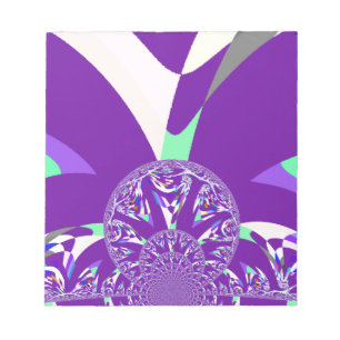 Retro Blue Cyan Kaleidoskop Art Print Notizblock