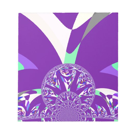 Retro Blue Cyan Kaleidoskop Art Print Notizblock (Vorderseite)