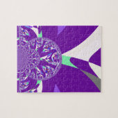 Retro Blue Cyan Kaleidoskop Art Print Puzzle (Horizontal)