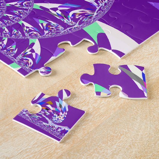 Retro Blue Cyan Kaleidoskop Art Print Puzzle (Seite)