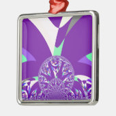 Retro Blue Cyan Kaleidoskop Art Print Silbernes Ornament (Links)