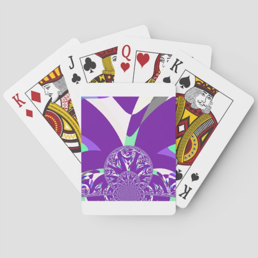 Retro Blue Cyan Kaleidoskop Art Print Spielkarten (Rückseite)