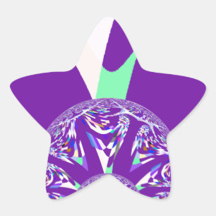 Retro Blue Cyan Kaleidoskop Art Print Stern-Aufkleber