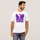 Retro Blue Cyan Kaleidoskop Art Print T-Shirt (Vorne ganz)