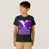 Retro Blue Cyan Kaleidoskop Art Print T-Shirt (Vorne ganz)