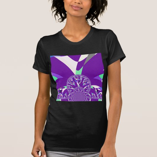 Retro Blue Cyan Kaleidoskop Art Print T-Shirt (Vorderseite)