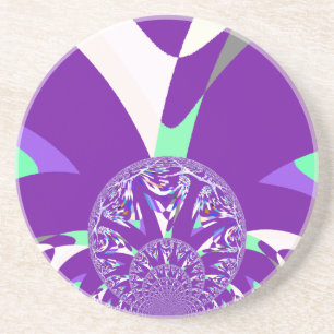Retro Blue Cyan Kaleidoskop Art Print Untersetzer