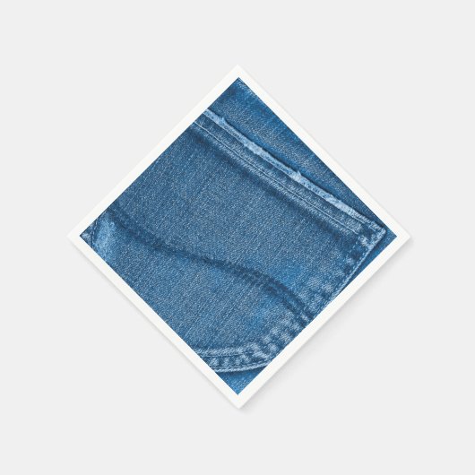 Retro Blue Denim Texture Serviette (Ecke)