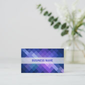 Retro Blue Diamond Muster Visitenkarte (Stehend Vorderseite)