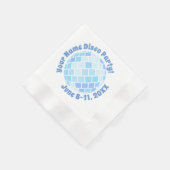 Retro Blue Disco Ball PERSONALISIERT Serviette (Ecke)