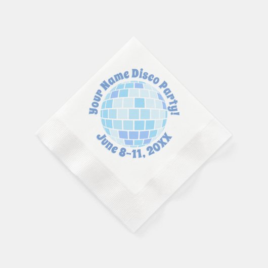 Retro Blue Disco Ball PERSONALISIERT Serviette (Ecke)