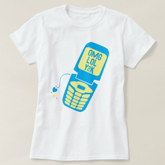 Retro Blue Dreh Phone T - Shirt (Design vorne)