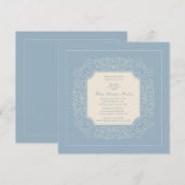 Retro Blue Einladung (Vorne/Hinten)