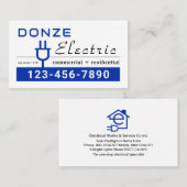 Retro Blue Electric Power Plug Visitenkarte (Vorne/Hinten)