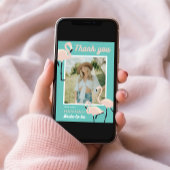 Retro Blue Flamingo Brautparty Vielen Dank Einladung