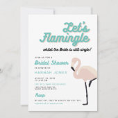 Retro Blue Flamingo Lasse Flamingle Brautparty Einladung (Vorderseite)