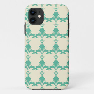 Retro Blue Fleur-De-Lis-Muster Case-Mate iPhone Hülle
