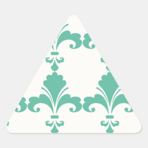 Retro Blue Fleur-De-Lis-Muster Dreieckiger Aufkleber