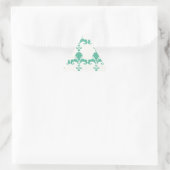 Retro Blue Fleur-De-Lis-Muster Dreieckiger Aufkleber (Tasche)