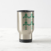 Retro Blue Fleur-De-Lis-Muster Reisebecher (Mittel)