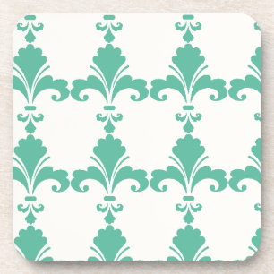 Retro Blue Fleur-De-Lis-Muster Untersetzer