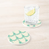 Retro Blue Fleur-De-Lis-Muster Untersetzer (Seite)