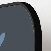 Retro Blue Floral Pink Monogram Slate Gray Pickleball Schläger (Linke Seite)