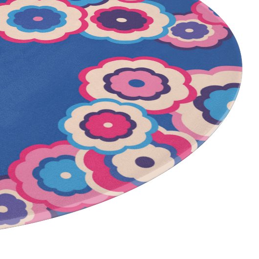Retro Blue Floral Schneidebrett (Ecke)