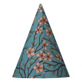Retro Blue Floral Swallow Pattern by Walter Crane Partyhütchen (Rückseite)