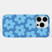 Retro Blue Floral Whimsical Preppy Hippie Chic Case-Mate iPhone Hülle (Rückseite (Horizontal))