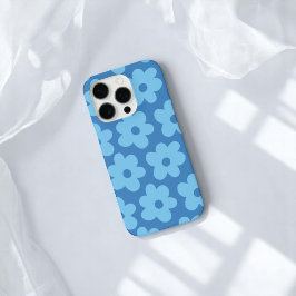 Retro Blue Floral Whimsical Preppy Hippie Chic iPhone 16 Pro Hülle