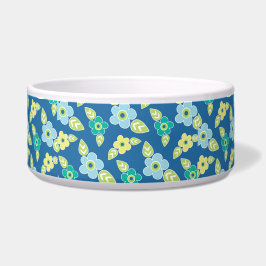 Retro Blue Flowers Muster Napf