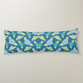 Retro Blue Flowers Muster Seitenschläferkissen (Rückseite)