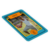 Retro Blue Football Card inspiriert Personalisiert Magnet (Rechte Seite)