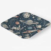 Retro Blue Galaxy Exploration Pappteller (Gewinkelt)