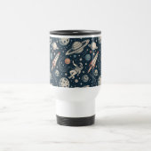 Retro Blue Galaxy Exploration Reisebecher (Mittel)