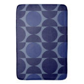 Retro Blue Geometric Badematte (Vorderseite Vertikal)