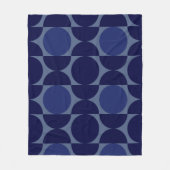 Retro Blue Geometric Fleecedecke (Vorderseite)