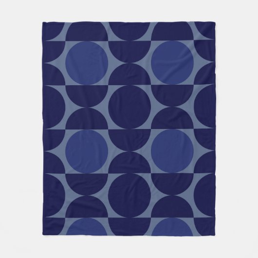 Retro Blue Geometric Fleecedecke (Vorderseite)