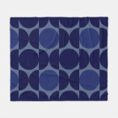 Retro Blue Geometric Fleecedecke (Vorderseite (Horizontal))