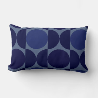 Retro Blue Geometric Lendenkissen