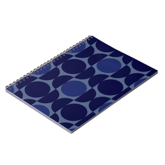 Retro Blue Geometric Notizblock (Linke Seite)