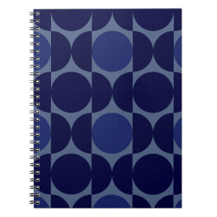 Retro Blue Geometric Notizblock