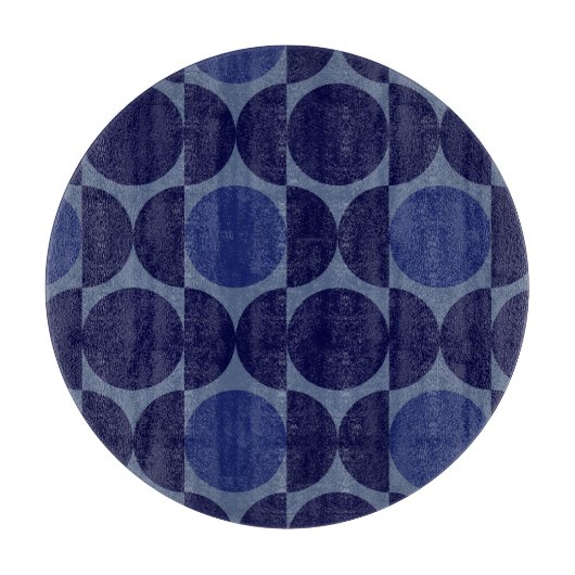 Retro Blue Geometric Schneidebrett (Vorderseite)