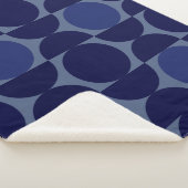 Retro Blue Geometric Sherpadecke (3/4)