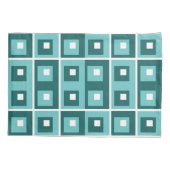 Retro Blue Geometric Squares Pattern Kissenbezug (Rückseite-Links)