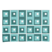 Retro Blue Geometric Squares Pattern Kissenbezug (Vorderseite-Rechts)