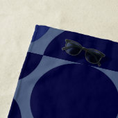 Retro Blue Geometric Strandtuch (Beispiel)